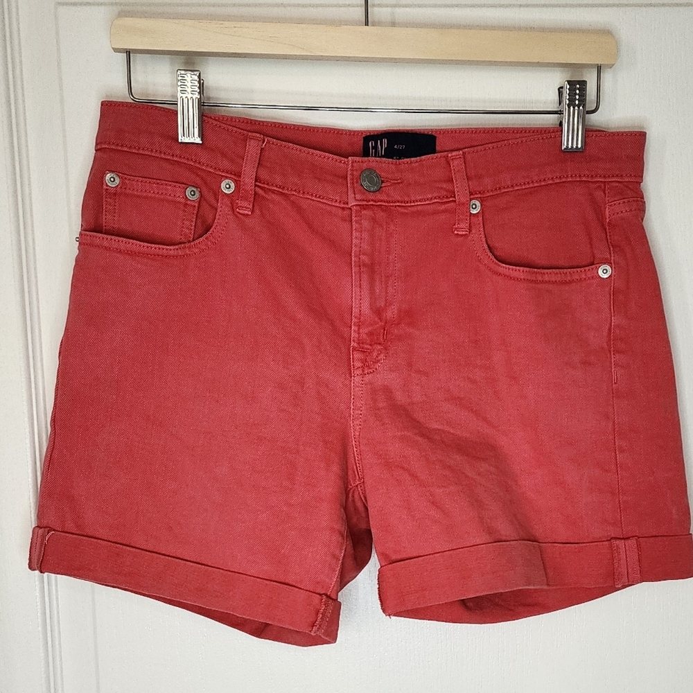 GAP Coral Pink Denim Short with Metal Zip